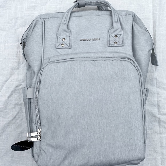 amilliardi Handbags - AMILLIARDI Diaper Bag Backpack in Light Grey NEW